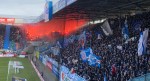Fanblöcke im Ostseestadion beim Spiel Hansa Rostock - HSV